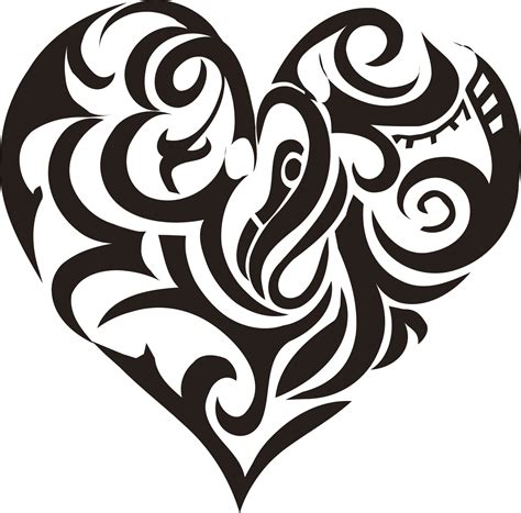 tribal heart drawings